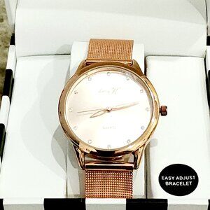 Lucy K Rose Goldtone ladies quartz movement watch with stainless steel back